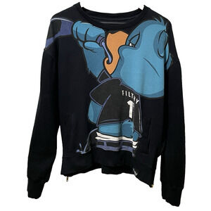 Filthy Dripped Sweatshirt Sweater Black Side Zippers Streetwear Punk Sneaker Hip